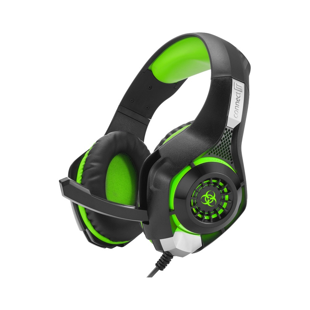 Headset Connect IT Biohazard CHP-4510-GR, černý/zelený