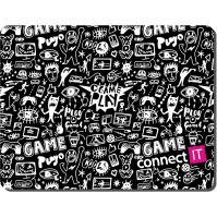 Podložka pod myš Connect IT CMP-1120-SM Doodle malá, 32 x 26 cm, černá/bílá