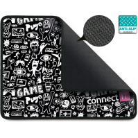 Podložka pod myš Connect IT CMP-1120-SM Doodle malá, 32 x 26 cm, černá/bílá