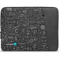 Pouzdro na notebook Connect IT Doodle 15.6" CFF-7015-DD, černé