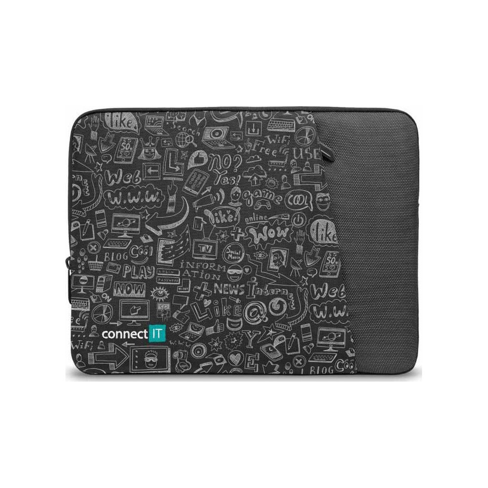 Pouzdro na notebook Connect IT Doodle 15.6" CFF-7015-DD, černé