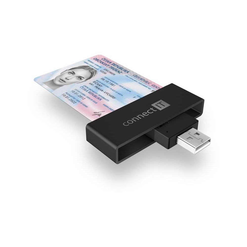 Čtečka eObčanek Connect IT CFF-3000-BK, černá