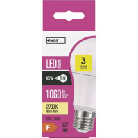 LED žárovka EMOS Classic A60 / E27 / 10,7 W (75 W) / 1 060 lm / teplá bílá