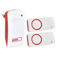 Bezbateriový domovní bezdrátový zvonek EMOS P5750.2T do zásuvky, se 2 tlačítky