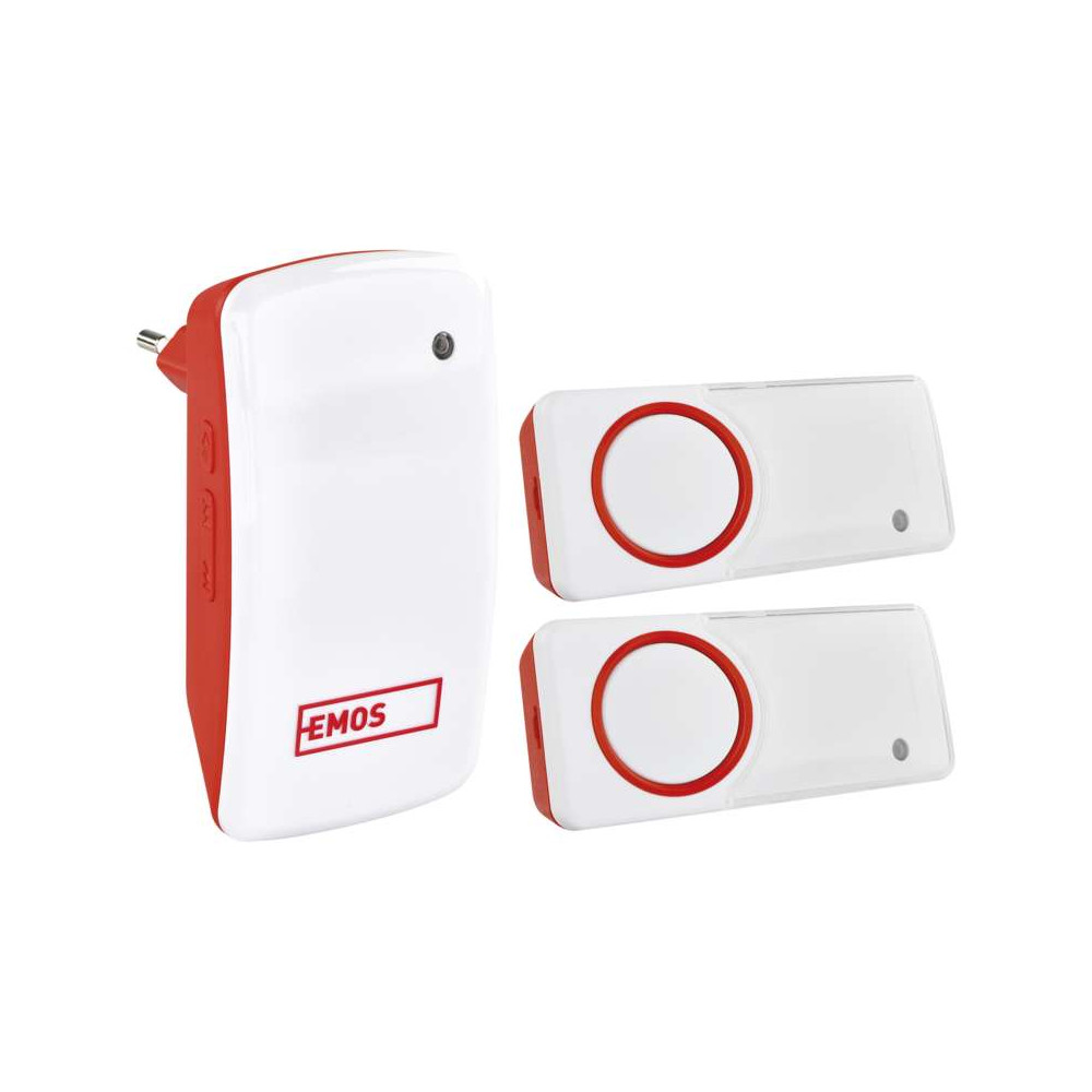 Bezbateriový domovní bezdrátový zvonek EMOS P5750.2T do zásuvky, se 2 tlačítky