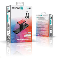 Univerzální držák na sluchátka pod desku stolu Connect IT CHX-1100-BK, černá