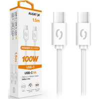 Datový kabel Aligator Power 100W, 5A, USB-C/USB-C, 1,5 m, bílá