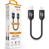 Datový kabel ALIGATOR Power DATKP45, USB-C/microUSB, 15 cm, černý