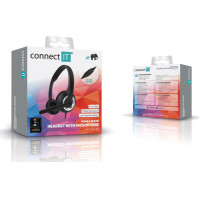 Kancelářský headset connect IT Home&Office CHP1010BK, sluchátka, 20-20000 Hz, černá