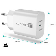CWC2070WH Connect IT CWC-2070-WH Voyager2, 1× USB-C, 25W PD, bílá
