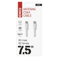 Anténní koaxiální kabel EMOS S30700, stíněný, 7,5 m, rovné vidlice