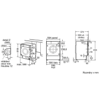 Vestavná pračka Siemens WI14S440, A+, 7 kg, 1400 ot., 57 cm
