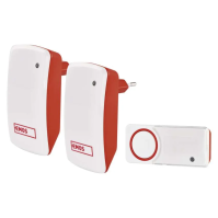 Bezbateriový domovní bezdrátový zvonek EMOS P5750.2R do zásuvky, 110 dB, dosah 150 m