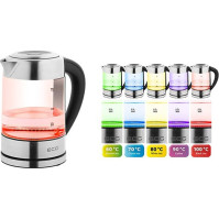 Rychlovarná konvice ECG RK 1777 Colore, 1.7 l, 2200 W, sklo