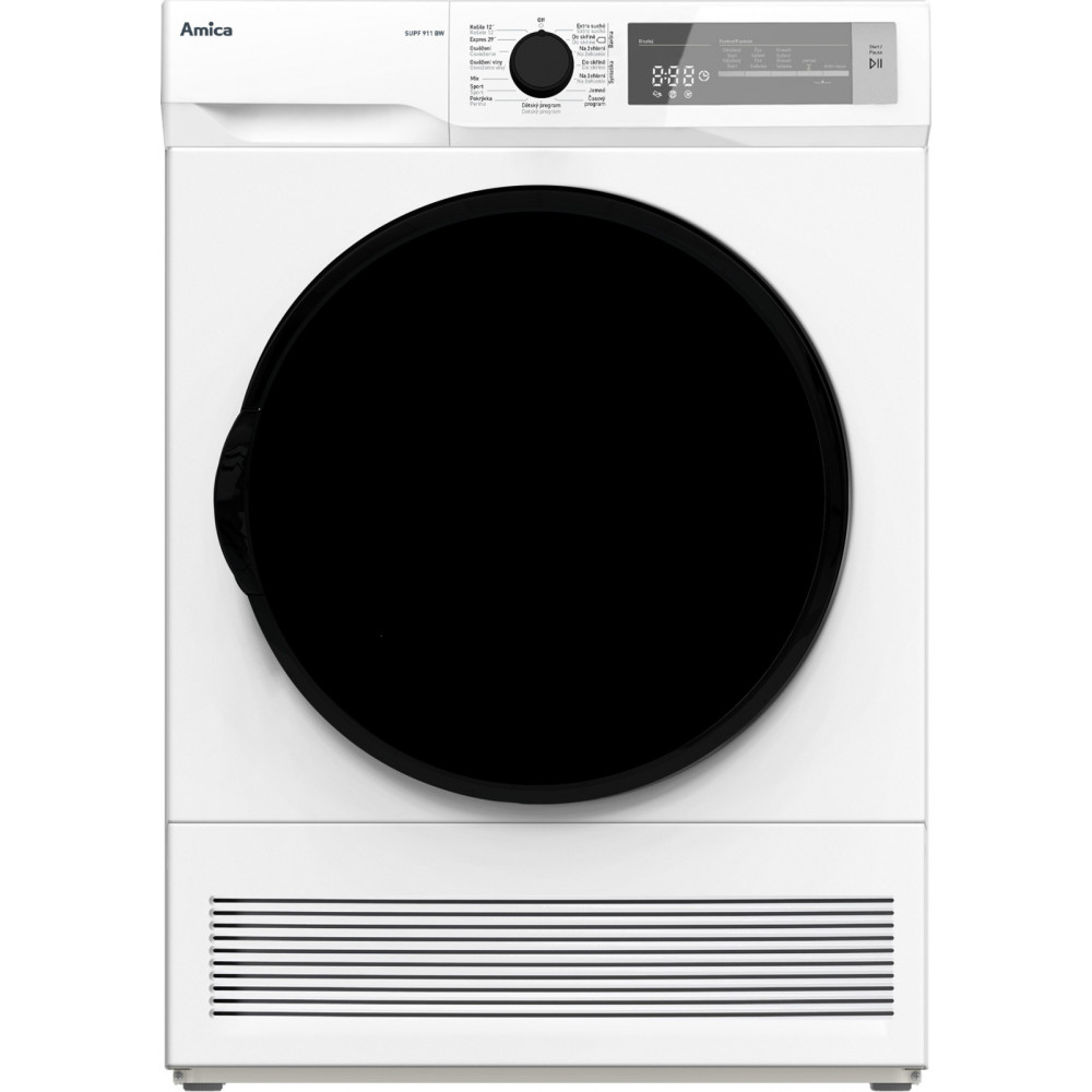 Kondenzační sušička prádla Amica SUPF 911 BW, B, 60 cm, 9 kg, bílá