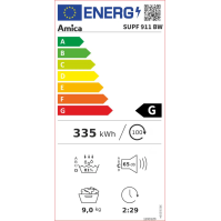 Kondenzační sušička prádla Amica SUPF 911 BW, B, 60 cm, 9 kg, bílá