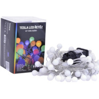 Dekorativní řetěz Tesla VO238MIO2 Baňka 1,8 cm, 80 LED, RGB, 230V, 8 m + 3 m kabel, časovač, IP44