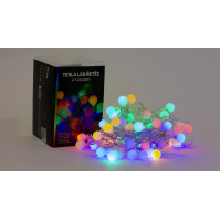 Dekorativní řetěz Tesla VO238MIO2 Baňka 1,8 cm, 80 LED, RGB, 230V, 8 m + 3 m kabel, časovač, IP44