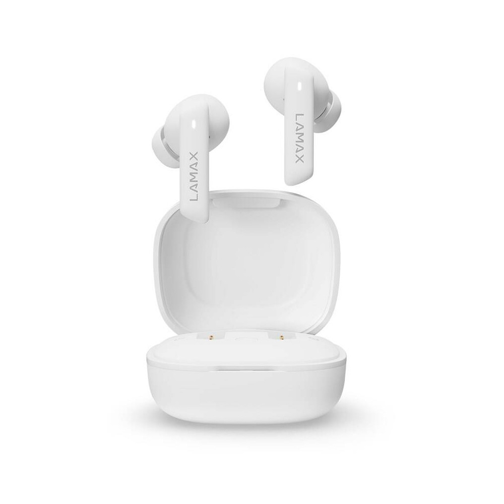 Sluchátka LAMAX Clips1 ANC (LXCPS1ACWA), BT, 10 h, HF, bílá