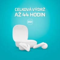 Sluchátka LAMAX Clips1 ANC (LXCPS1ACWA), BT, 10 h, HF, bílá