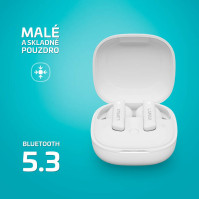 Sluchátka LAMAX Clips1 ANC (LXCPS1ACWA), BT, 10 h, HF, bílá