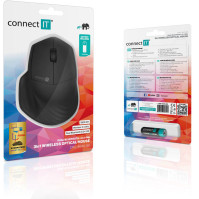 Myš na tři zařízení Connect IT Triple SmartSwitch CMO-4040-BK, 2.4 GHz, BT, černá