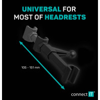 Držák na tablet Connect IT InCarz TabHold 2.0 na opěrku CMC-7010-BK, černý