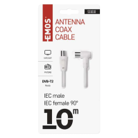 Anténní koaxiální kabel stíněný, úhlová vidlice 90°, 10 m