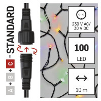 Standard LED spojovací vánoční řetěz EMOS D1AM03, 10 m, venkovní i vnitřní, multicolor