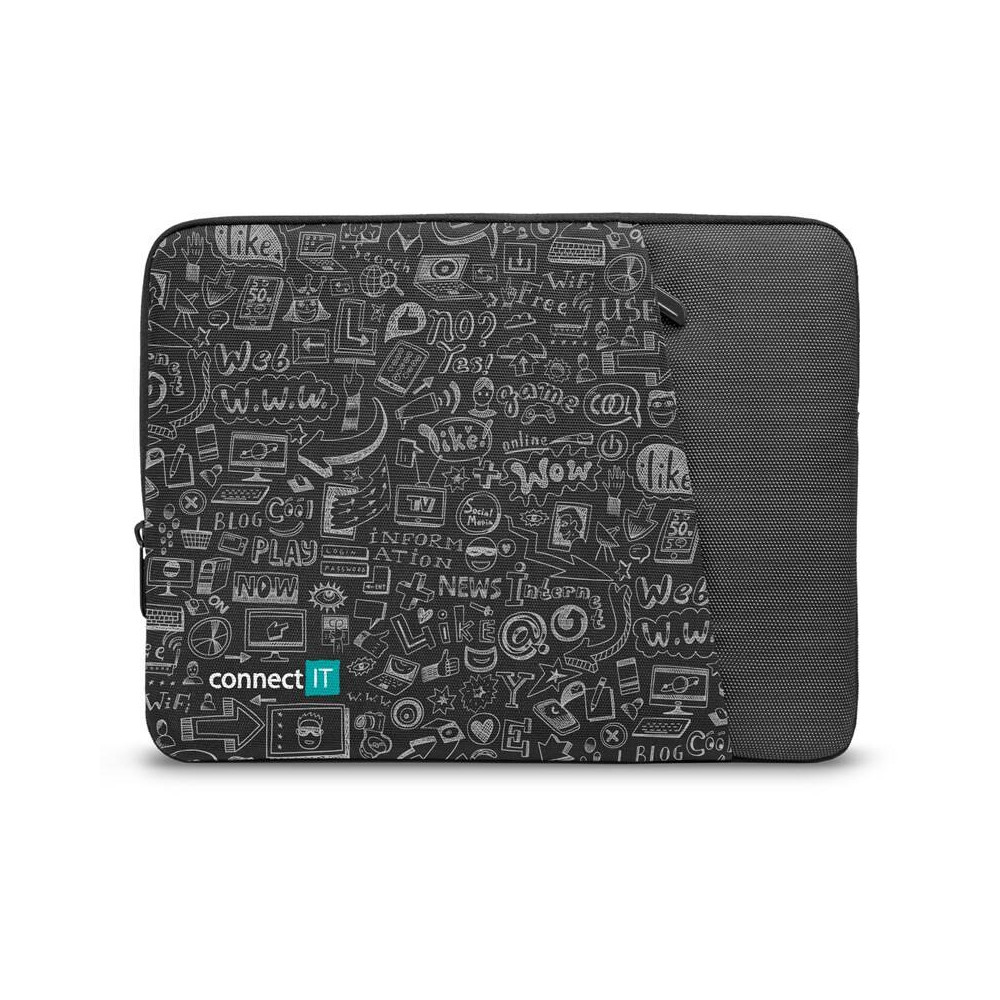 Pouzdro na notebook Connect IT Doodle 13.3" CFF-7013-DD, černé