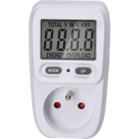 Měřič spotřeby Solight DT26, displej, počítání ceny