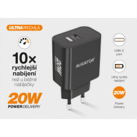 Nabíječka do sítě Aligator Power Delivery 20W CHPD0011, USB-C, černá