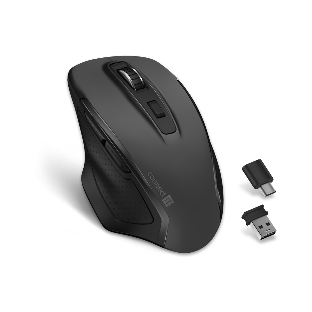 Bezdrátová optická myš connect IT CMO-3100-GY Dual SmartSwitch, 1600 dpi, 6 tlačítek