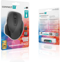 Bezdrátová optická myš connect IT CMO-3100-GY Dual SmartSwitch, 1600 dpi, 6 tlačítek