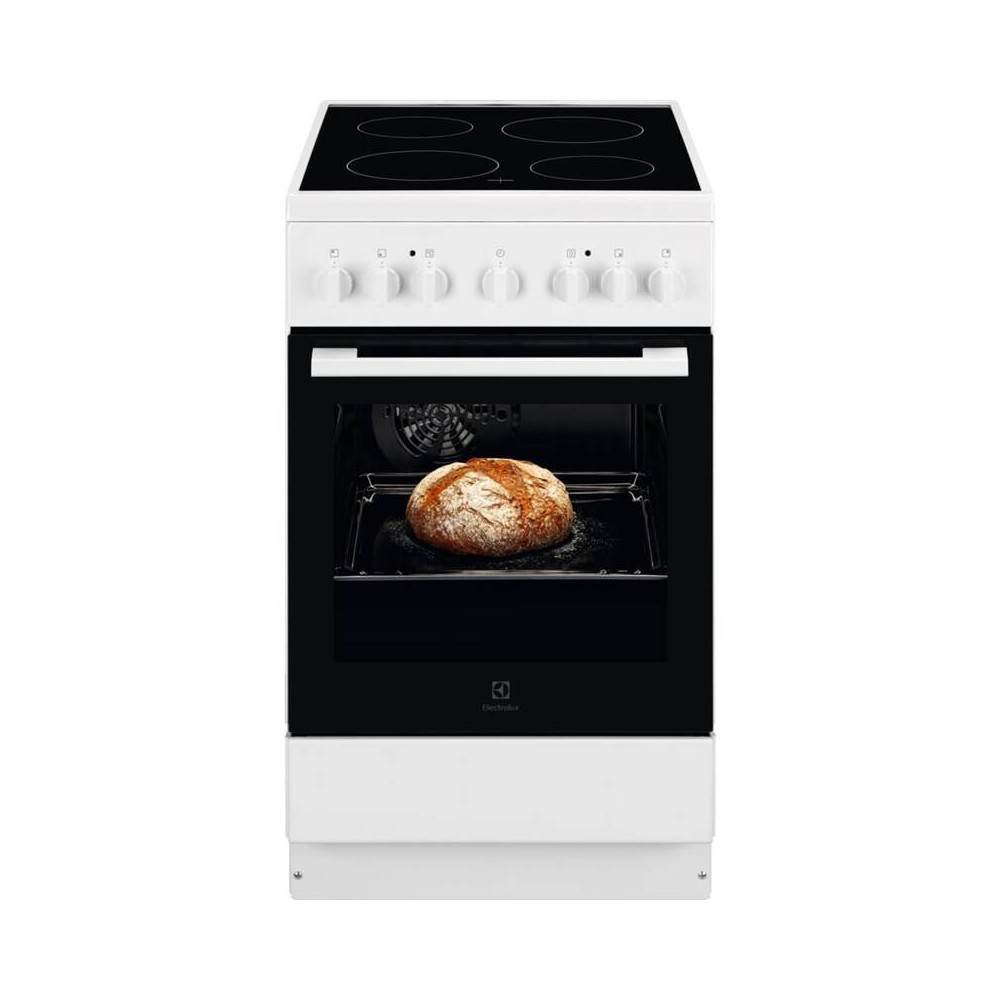 Sklokeramický sporák Electrolux LKR500001W, A, 50 cm, 56 l, 6 funkcí, bílý