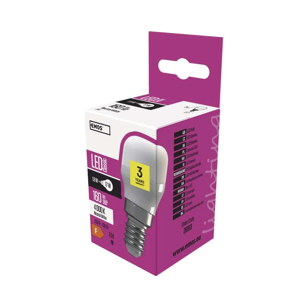 LED žárovka do ledničky Classic ST26, EMOS Z6913, E14, 1,8 W (17 W), 160 lm, neutrální bílá
