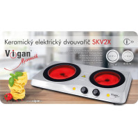 Vařič sklokeramický Vigan SKV2X, 2 plotny, 2000 W, nerez