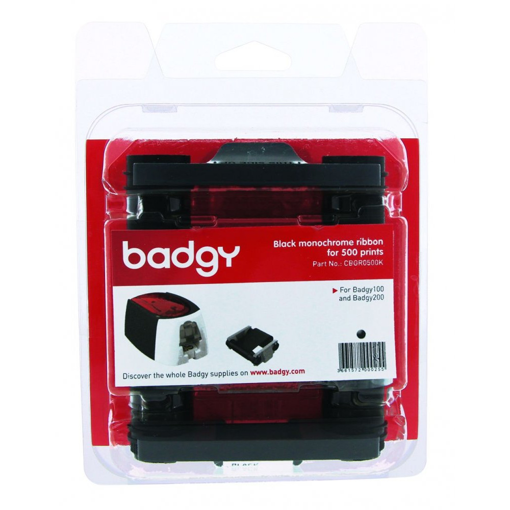 Originální páska do tiskárny karet BADGY, CBGR0500K, černá, Badgy 100, 200