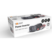 Měnič napětí Solight IN06 z 12 V na 230 V, 300W, kovový, černý, 12V + USB 500 mA