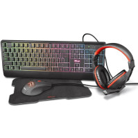 Herní set Trust ZIVA 4-in-1 Gaming Bundle - set klávesnice a myši, sluchátek a podložky k myši