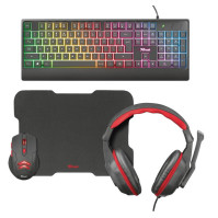 Herní set Trust ZIVA 4-in-1 Gaming Bundle - set klávesnice a myši, sluchátek a podložky k myši