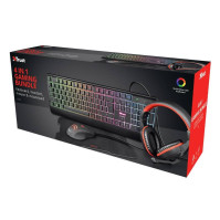 Herní set Trust ZIVA 4-in-1 Gaming Bundle - set klávesnice a myši, sluchátek a podložky k myši