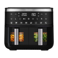 Horkovzdušná fritéza Tesla AirCook DualZone Q450 XXL Black, 7,6 l, 2850 W, černá