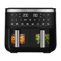 Horkovzdušná fritéza Tesla AirCook DualZone Q450 XXL Black, 7,6 l, 2850 W, černá