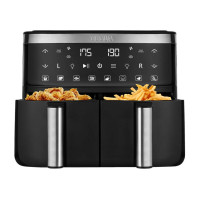 Horkovzdušná fritéza Tesla AirCook DualZone Q450 XXL Black, 7,6 l, 2850 W, černá