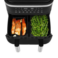 Horkovzdušná fritéza Tesla AirCook DualZone Q450 XXL Black, 7,6 l, 2850 W, černá