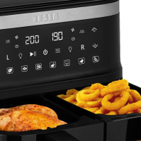 Horkovzdušná fritéza Tesla AirCook DualZone Q450 XXL Black, 7,6 l, 2850 W, černá