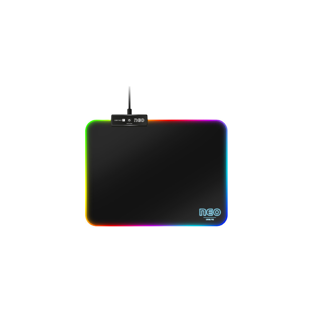Podložka pod myš Connect IT NEO RGB CMP-3100-SM, vel. S 32 x 24,5 cm,, černá