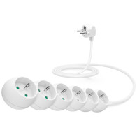 Kabel prodlužovací Connect IT 6x zásuvka, 2 m (CI-1314), bílý