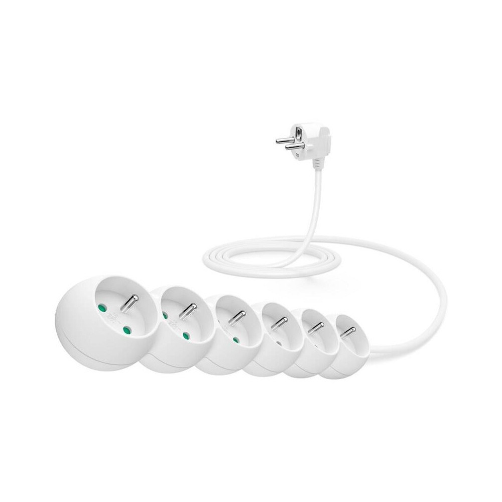 Kabel prodlužovací Connect IT 6x zásuvka, 2 m (CI-1314), bílý